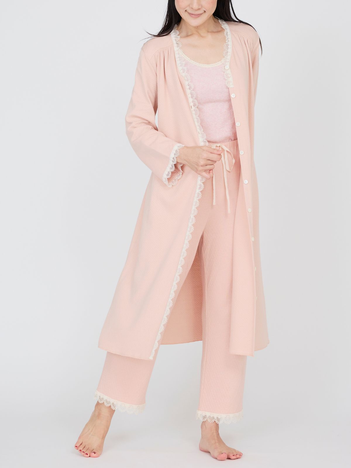 スズランギャザードレス＆パンツセット ピンク（S/M/L）