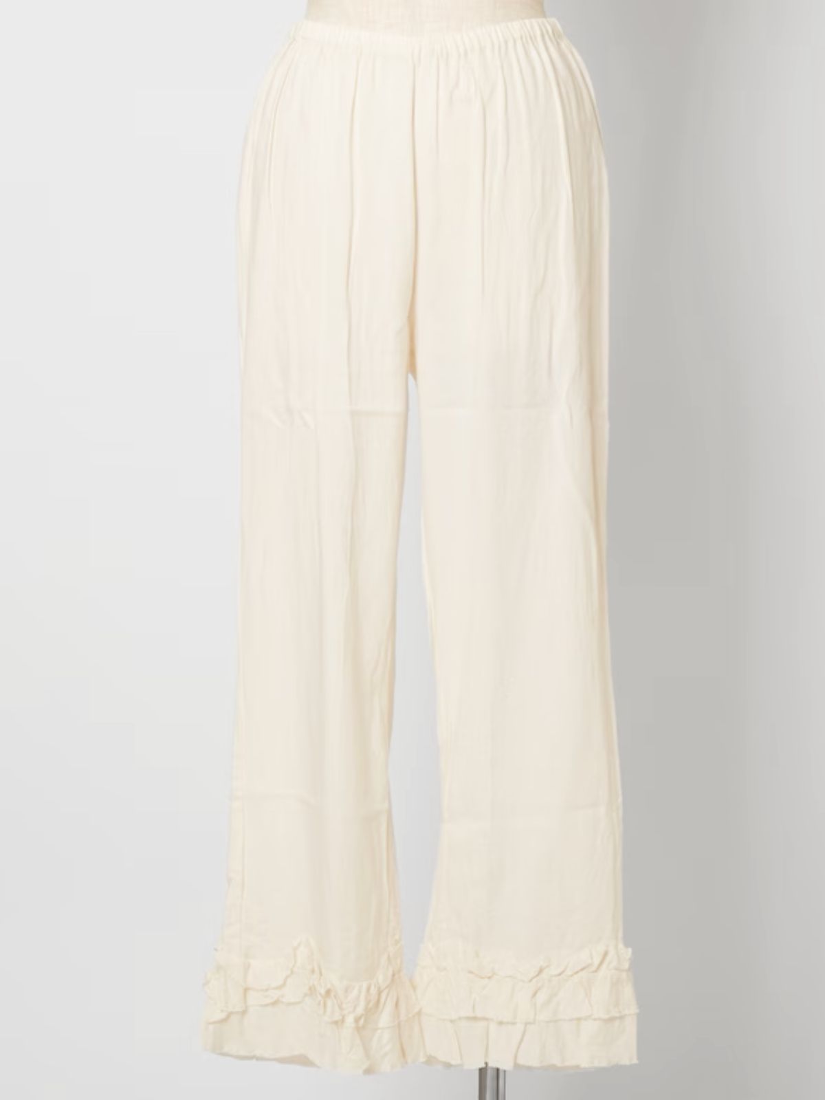 【再入荷】ローズマリーフリルパンツ　ナチュラル