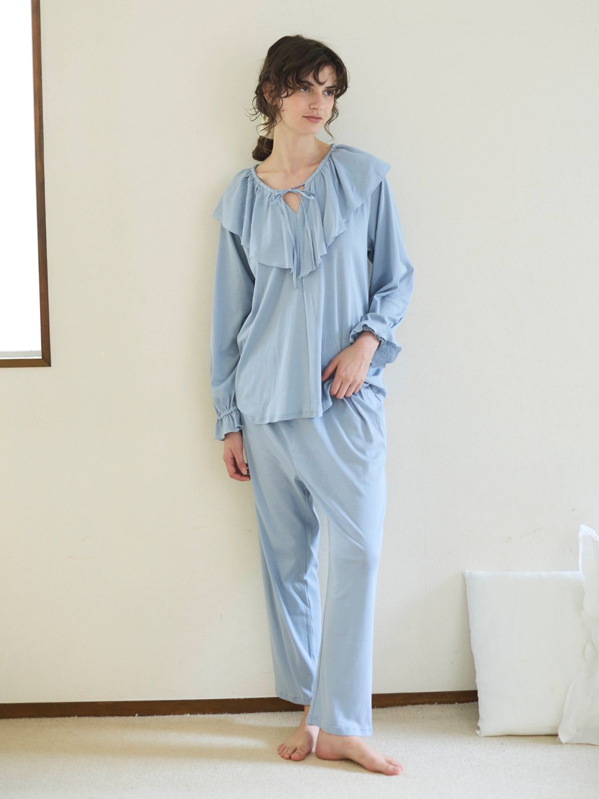 残りわずか】チェリーエアリーパジャマ上下セット ブルー | すべての