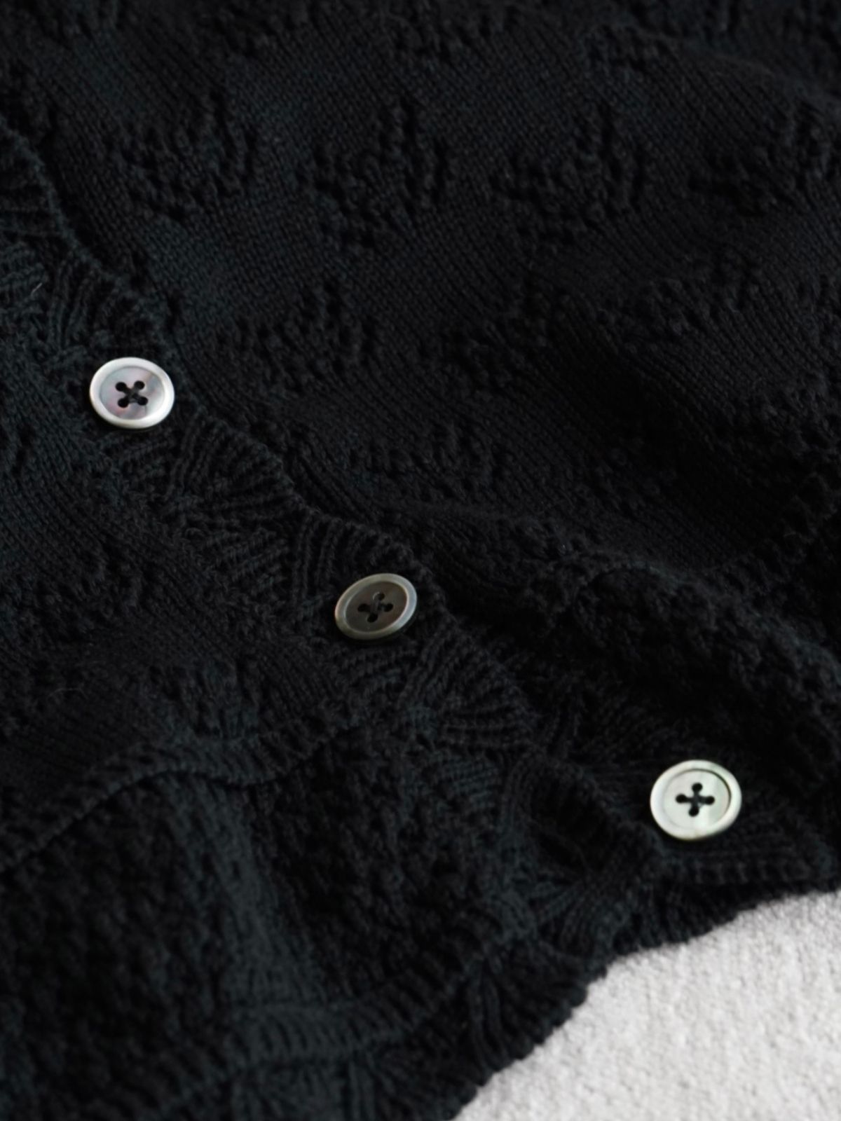 NEW｜コットンパターンワイドカーディガン（ナチュラル/ピンク/ブラック）