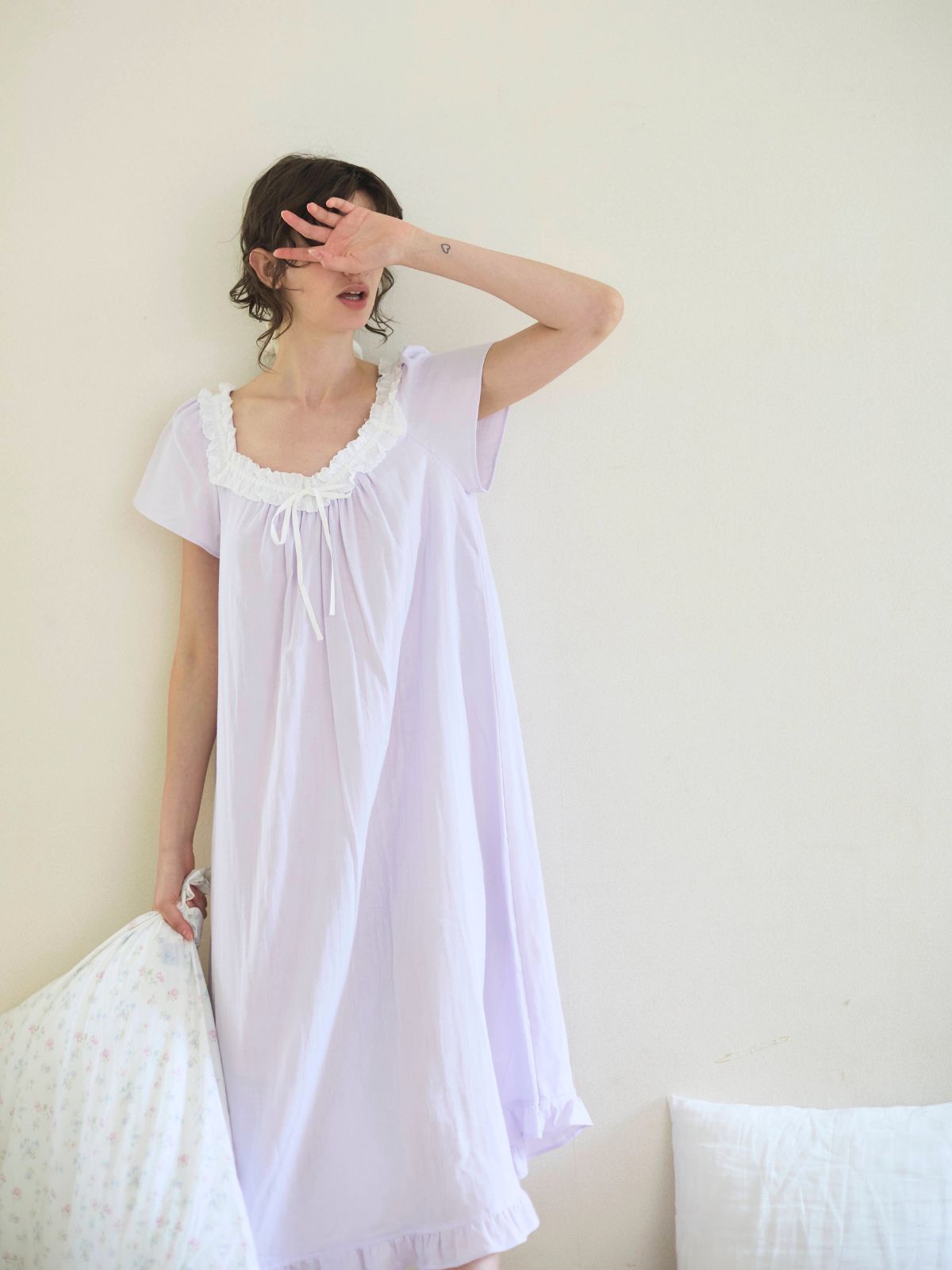 ナナデコール　オーガニックコットン アネモネシャンブレードレス ナナデコールオーガニックコットン アネモネシャンブレードレス