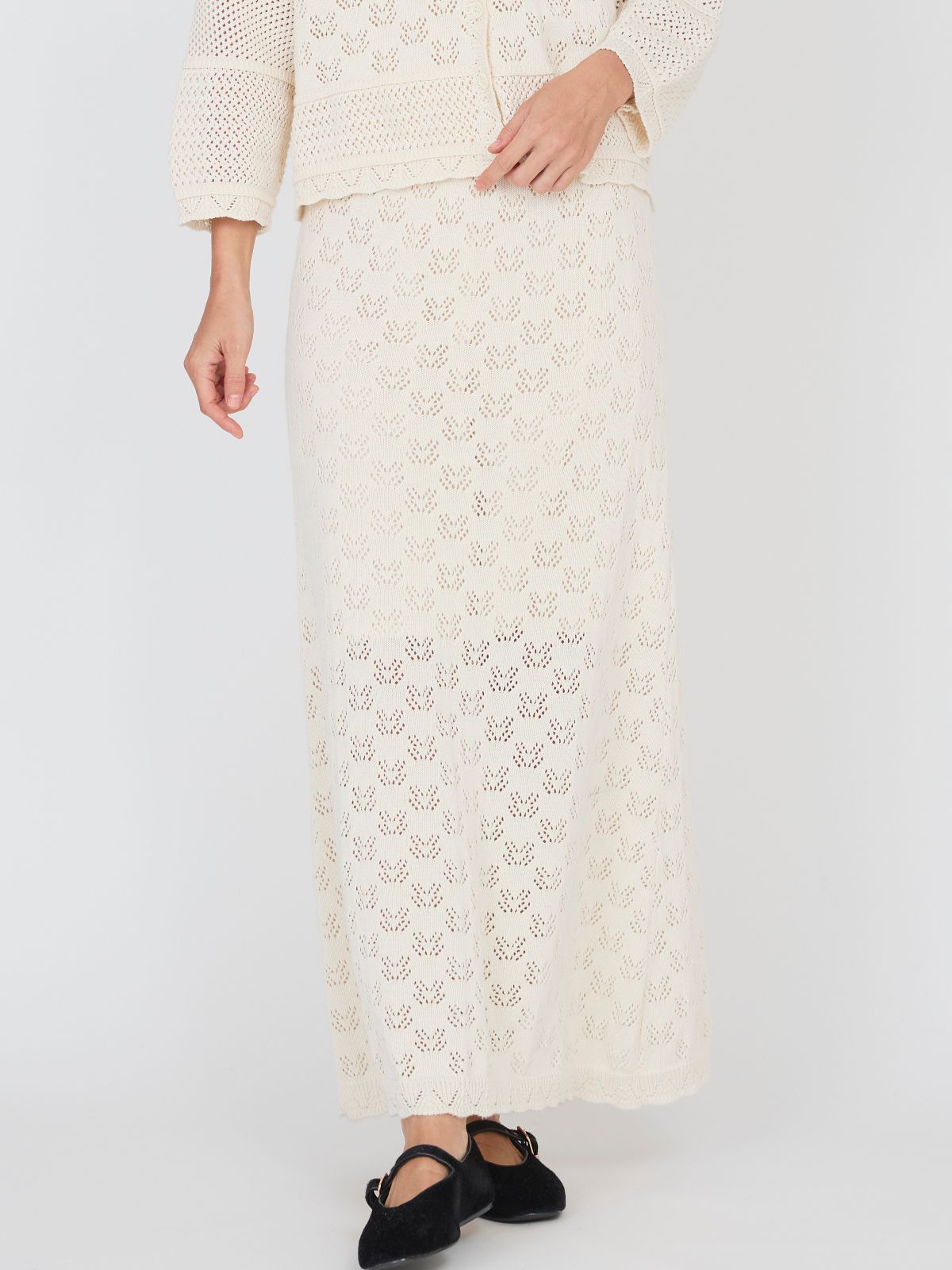 NEW｜コットンパターンロングスカート ナチュラル