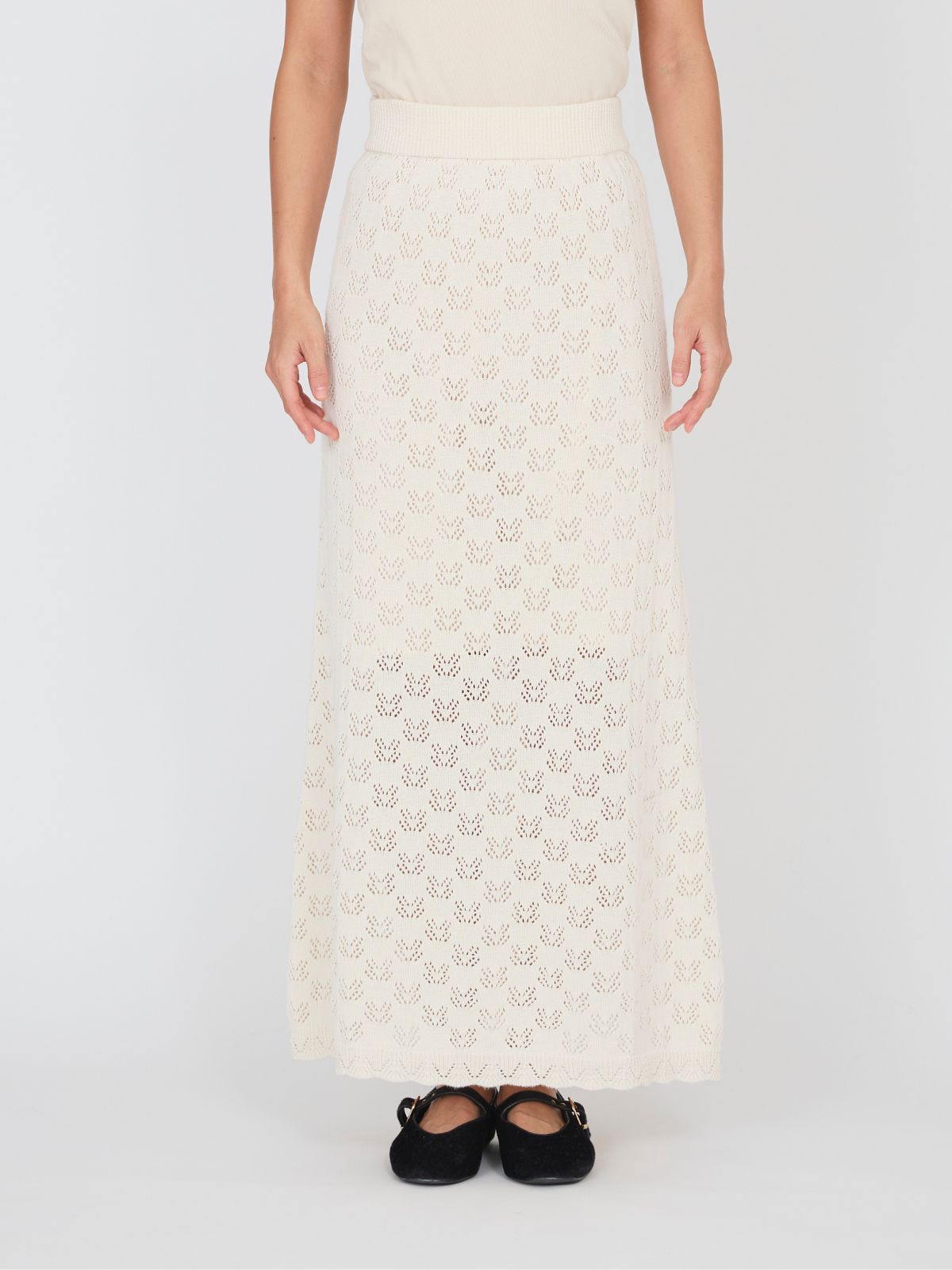 NEW｜コットンパターンロングスカート ナチュラル | デイリーウェア