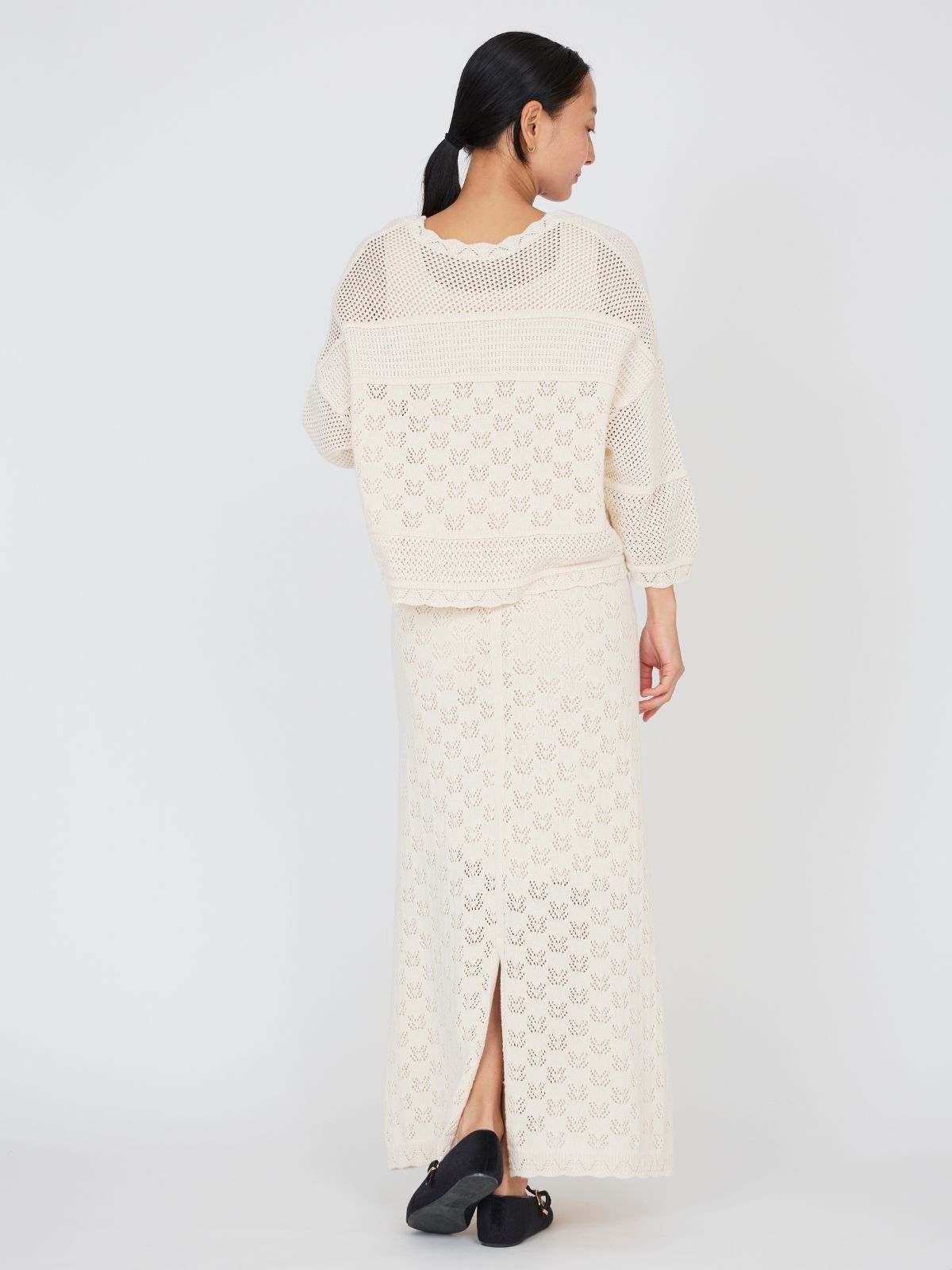 NEW｜コットンパターンロングスカート ナチュラル