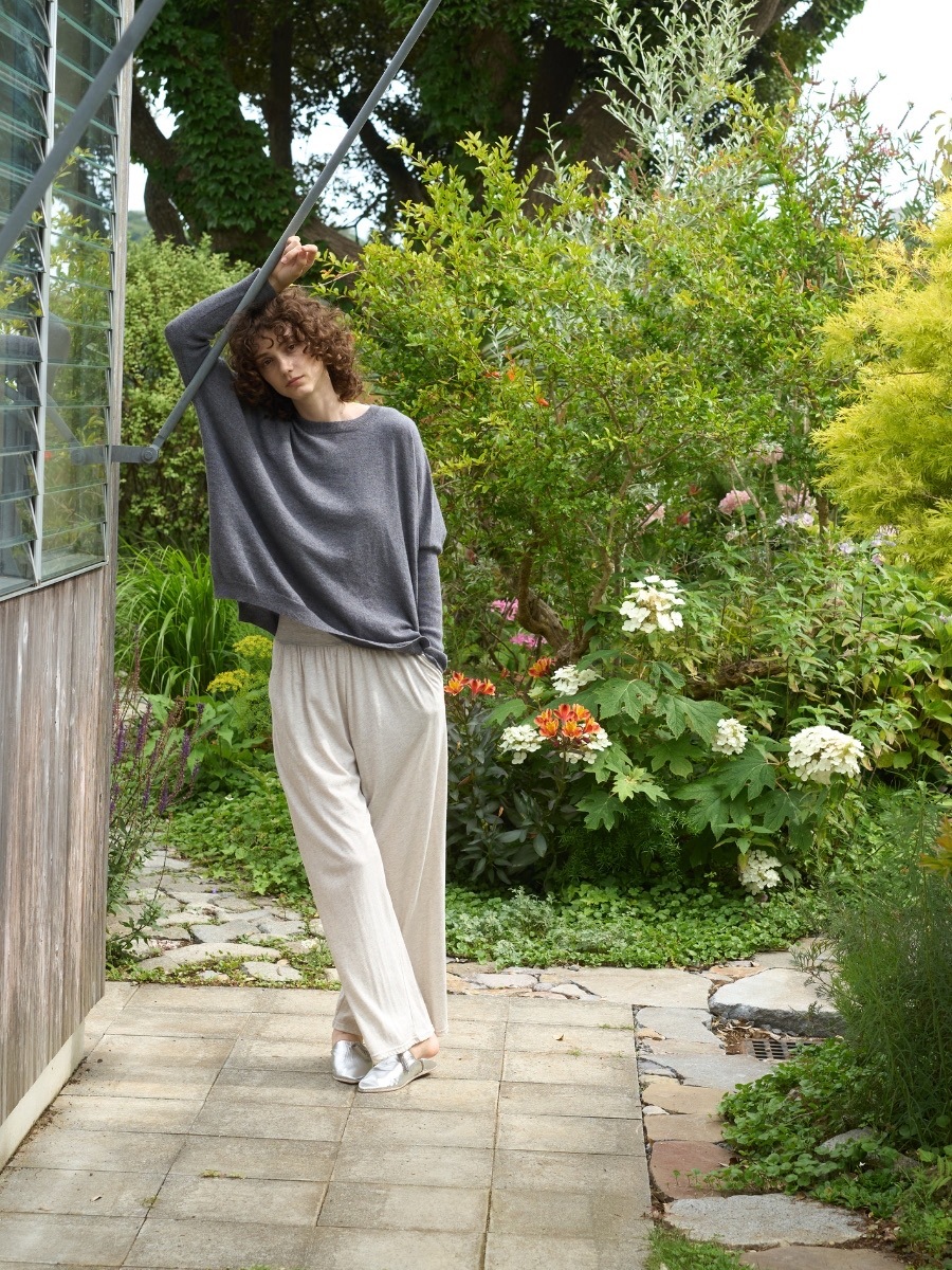 【NEW】【WOOL70%/CASHMERE30%】イタリアニットワイドプルオーバー（ライトピンク/ブラウン/チャコールグレー）