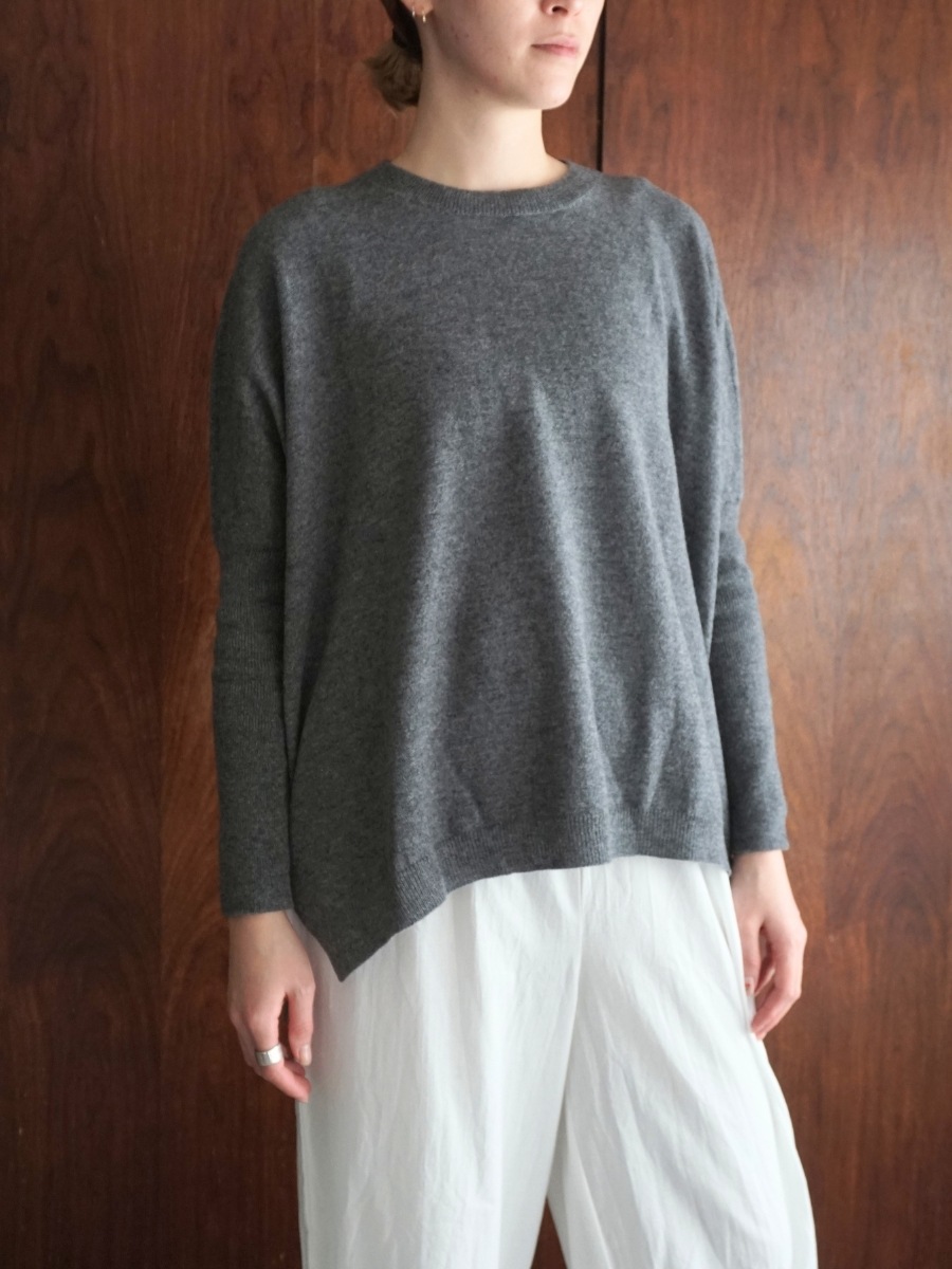 【NEW】【WOOL70%/CASHMERE30%】イタリアニットワイドプルオーバー（ライトピンク/ブラウン/チャコールグレー）