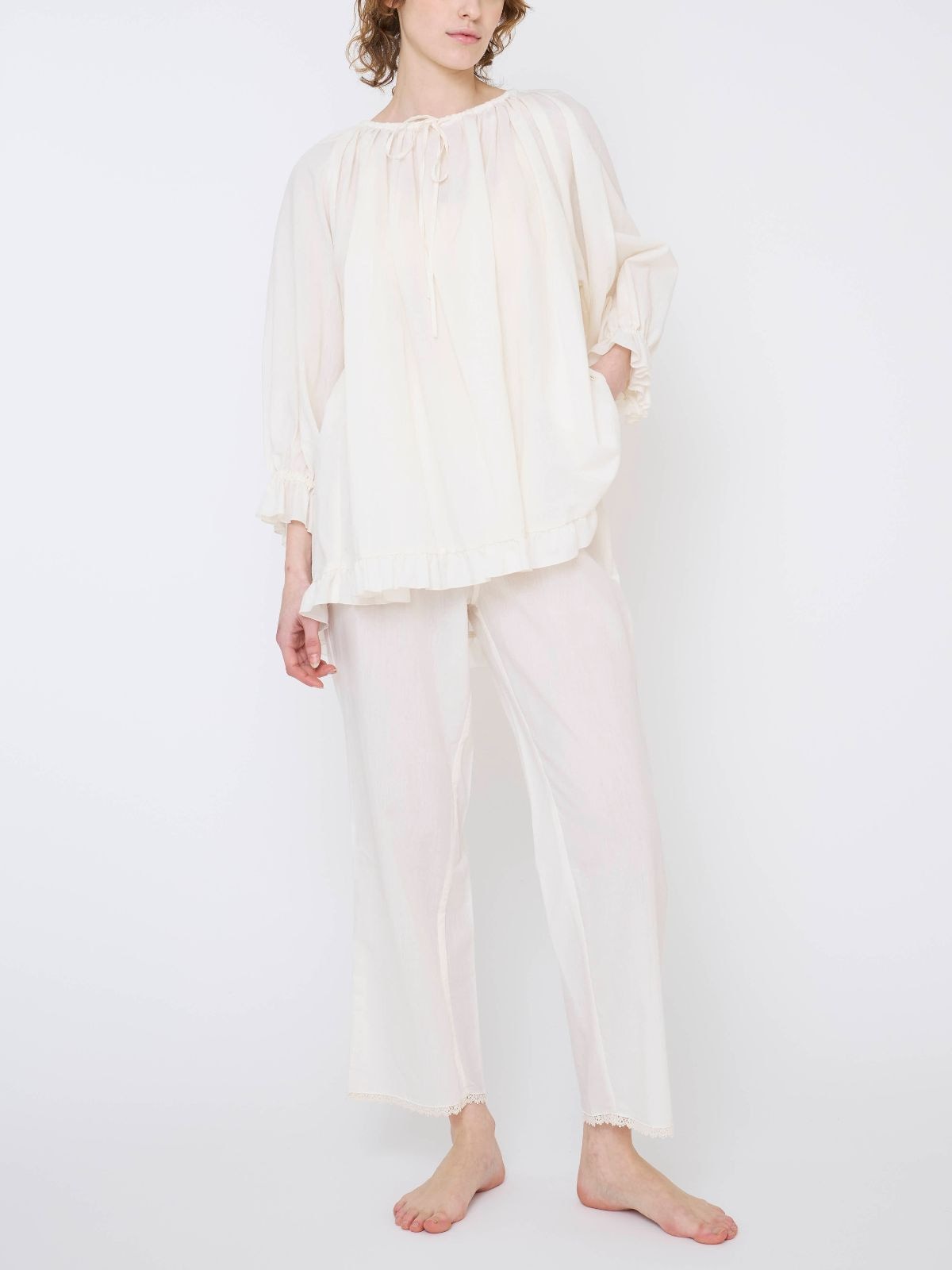 NEW｜チェリーブロッサムパジャマ 上下セット ナチュラル