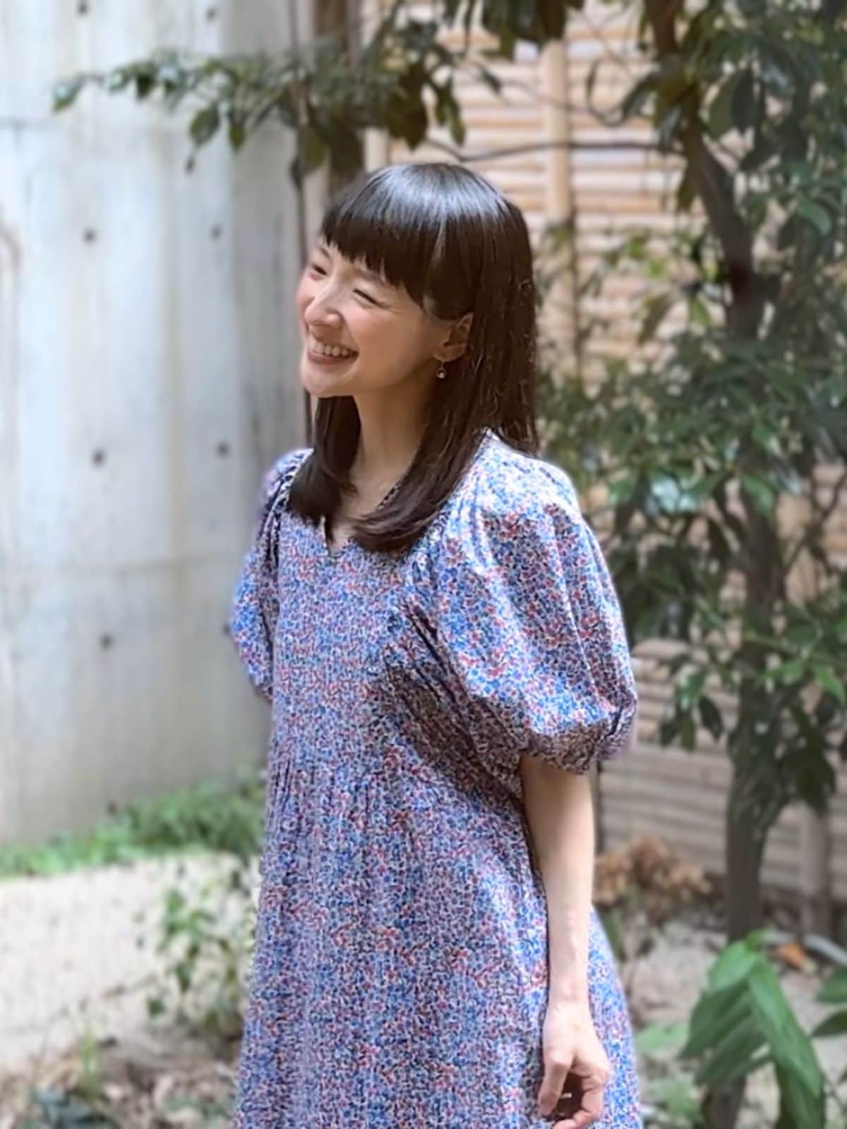 【こんまりさん着用】【選べる着丈】パフスリーブワンピース（123cm,130cm）