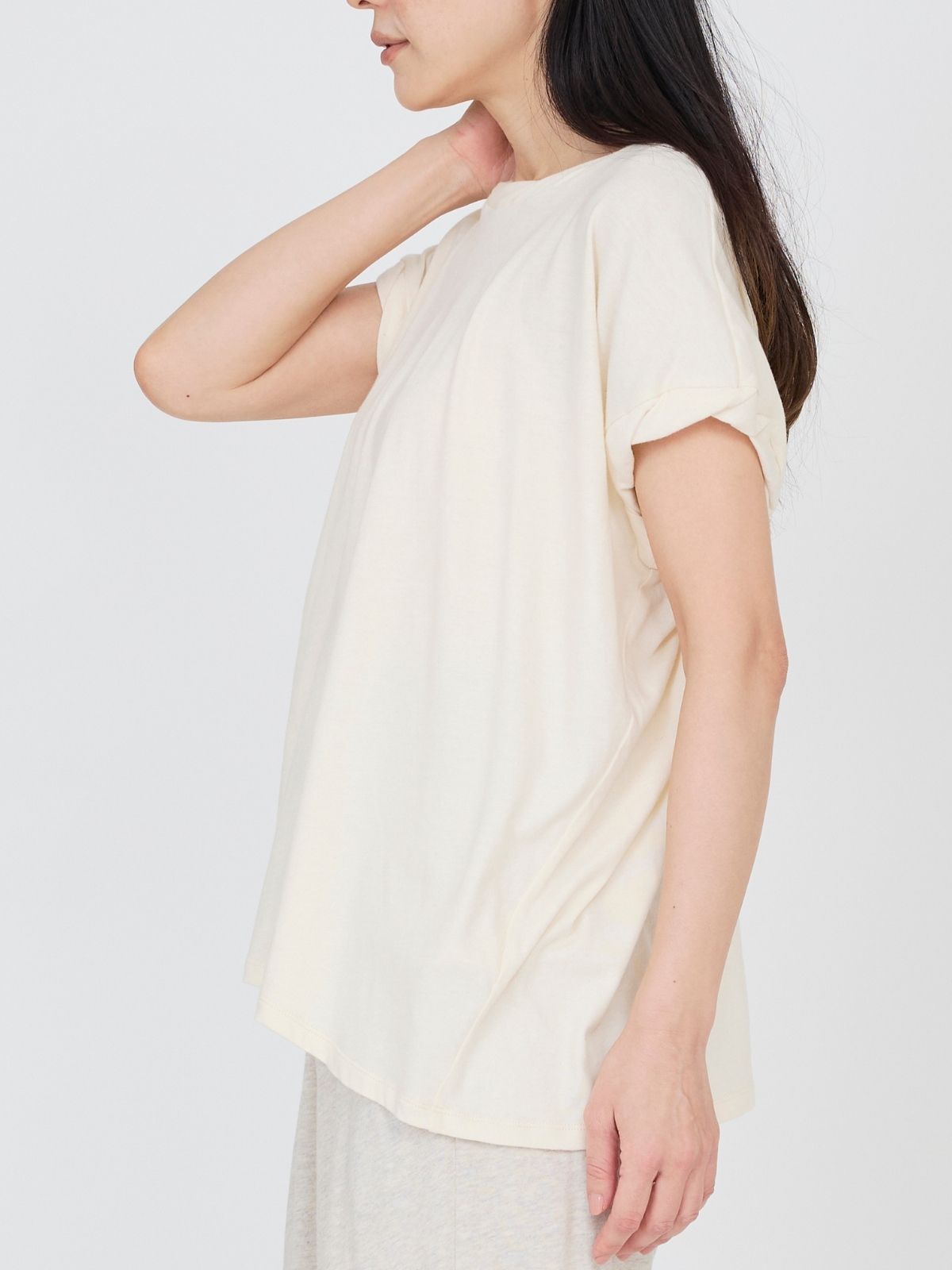 ファインニットツイストTシャツ ナチュラル