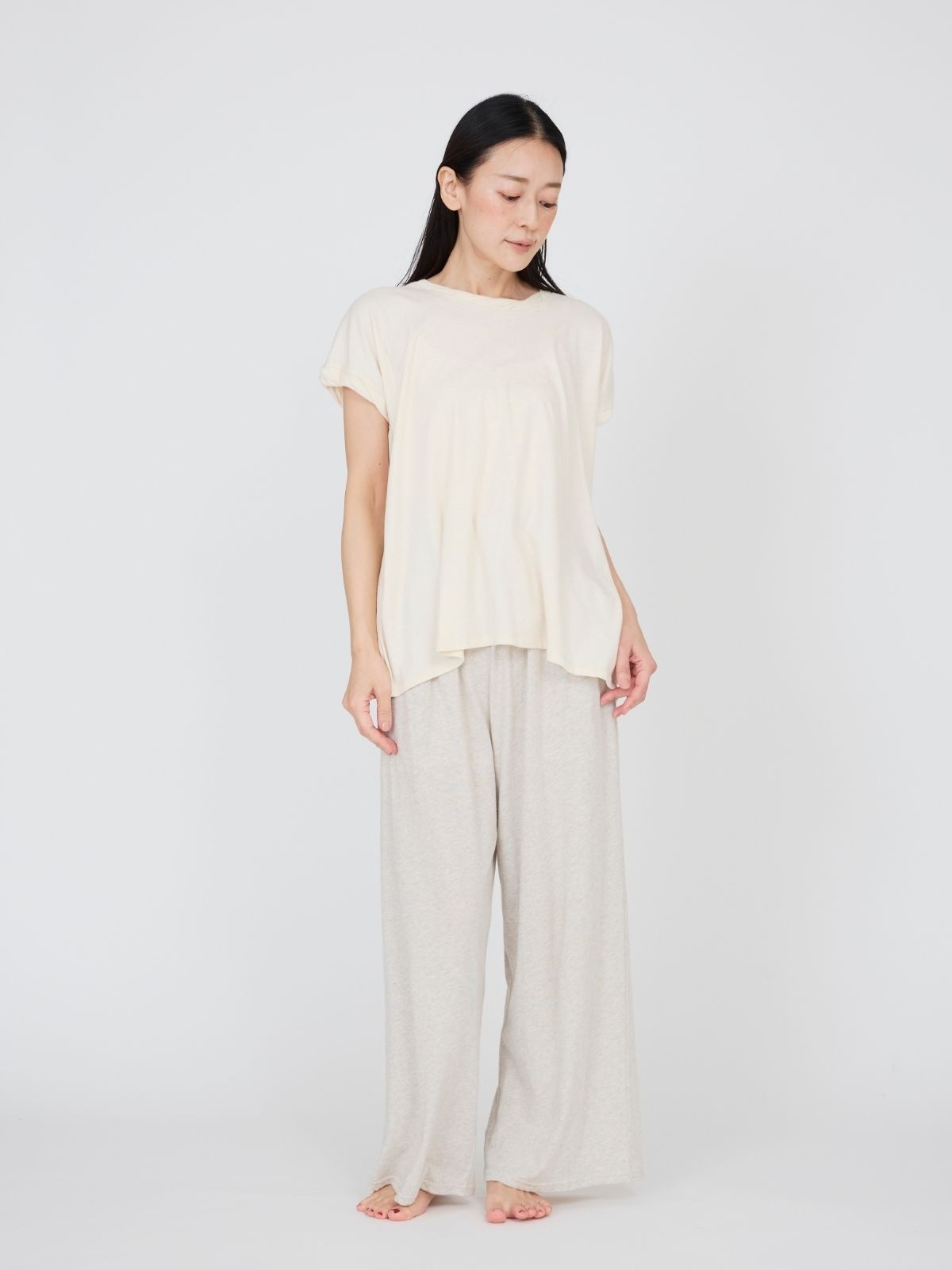 ファインニットツイストTシャツ ナチュラル