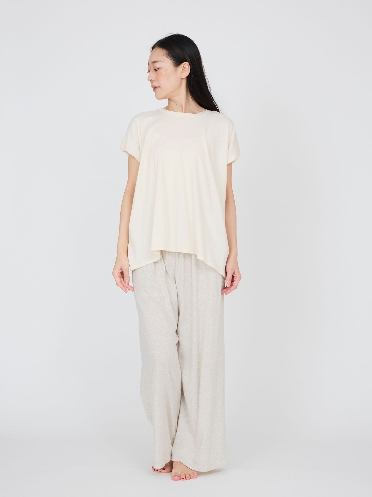 ファインニットツイストTシャツ ナチュラル