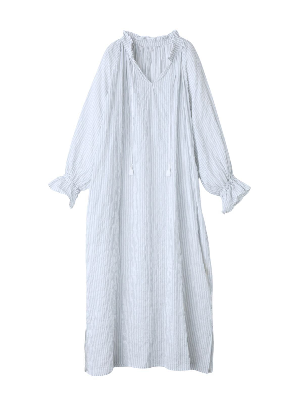 ユーカリストライプタッセルワンピース