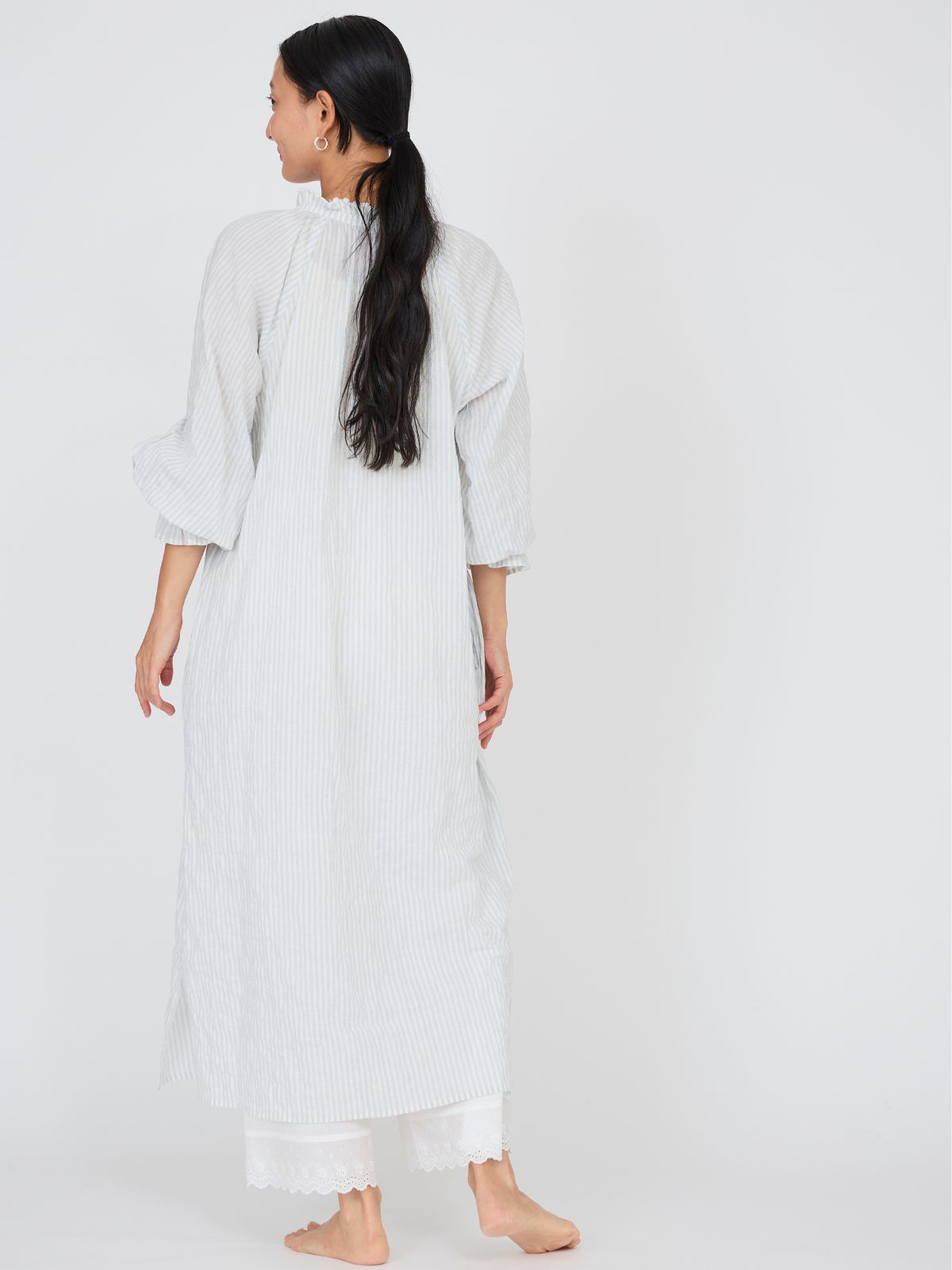 ユーカリストライプタッセルワンピース