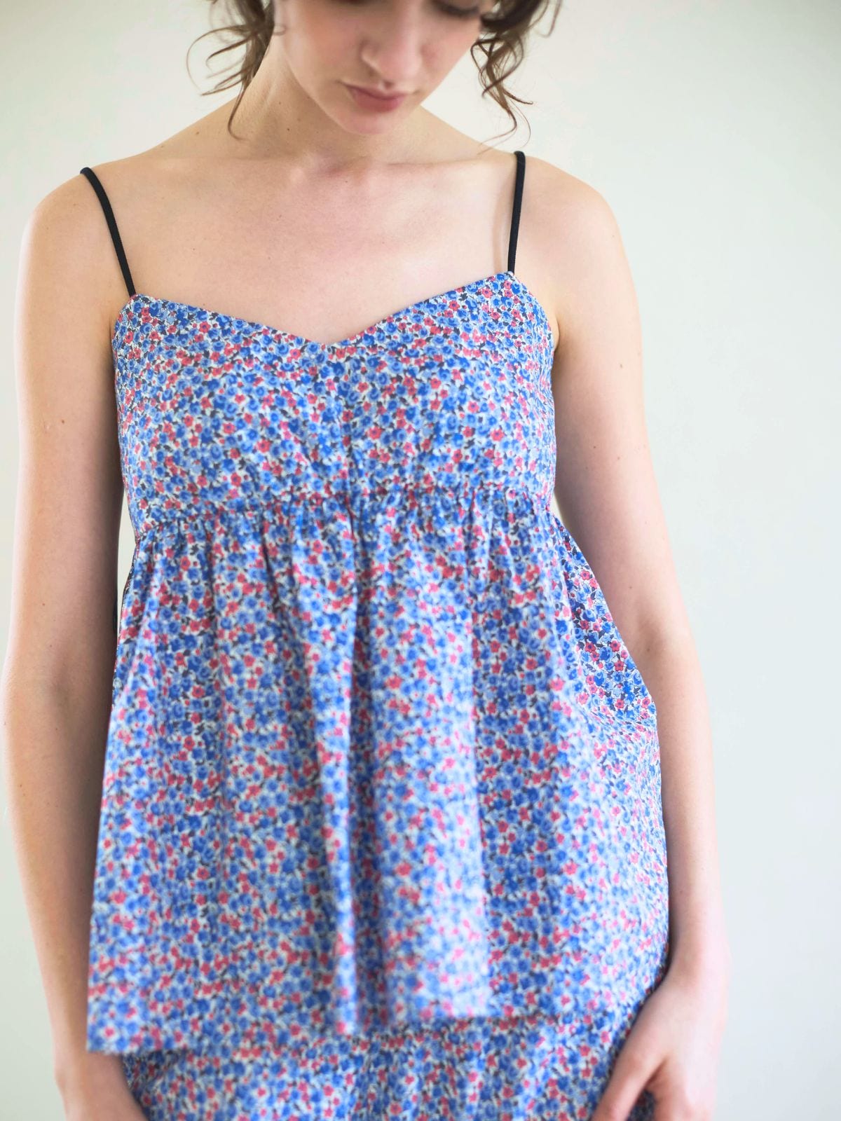 2WAY｜リバティキャンディフラワーカップ付きキャミソール