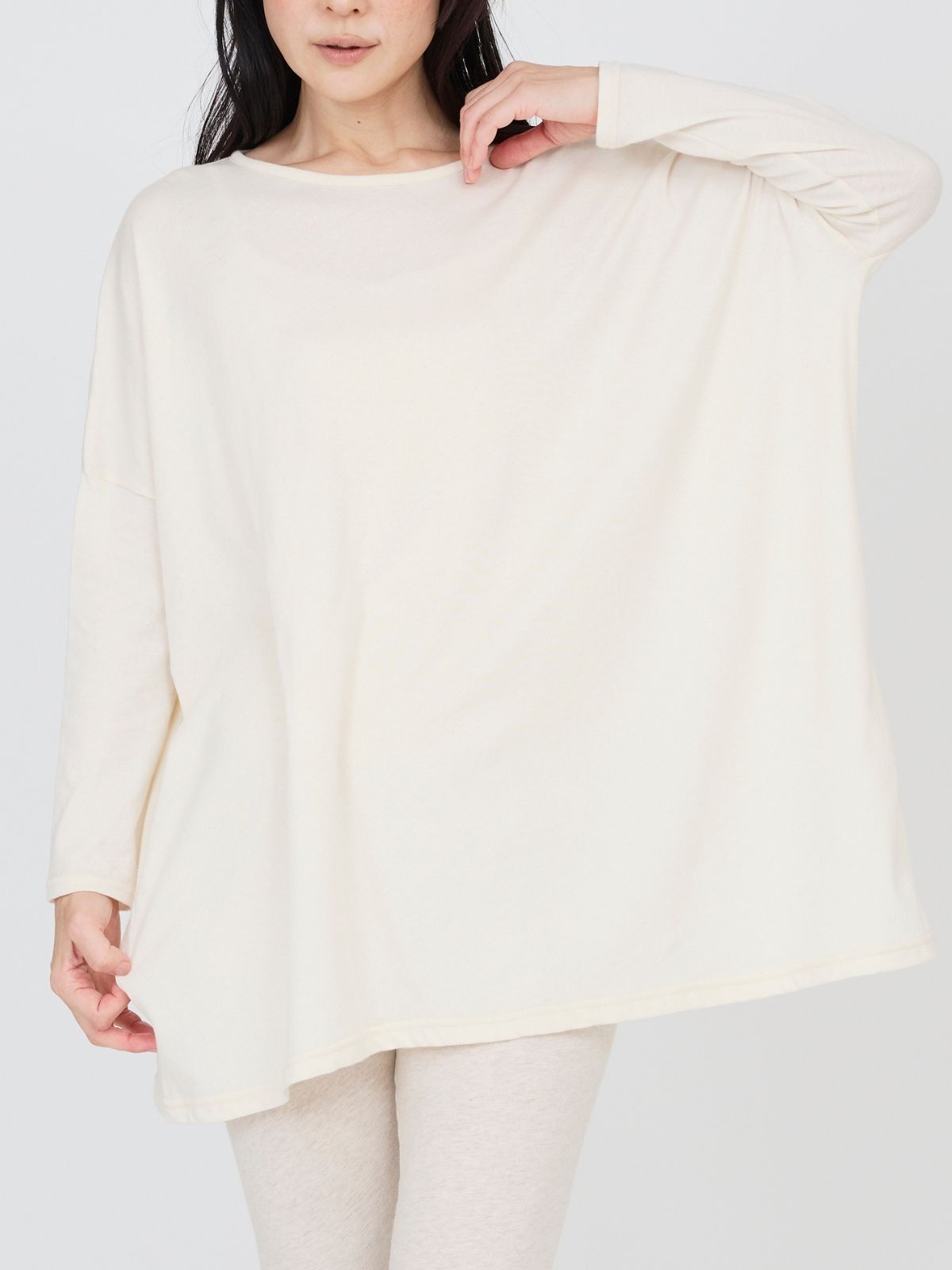 ファインニットワイドトップス ナチュラル