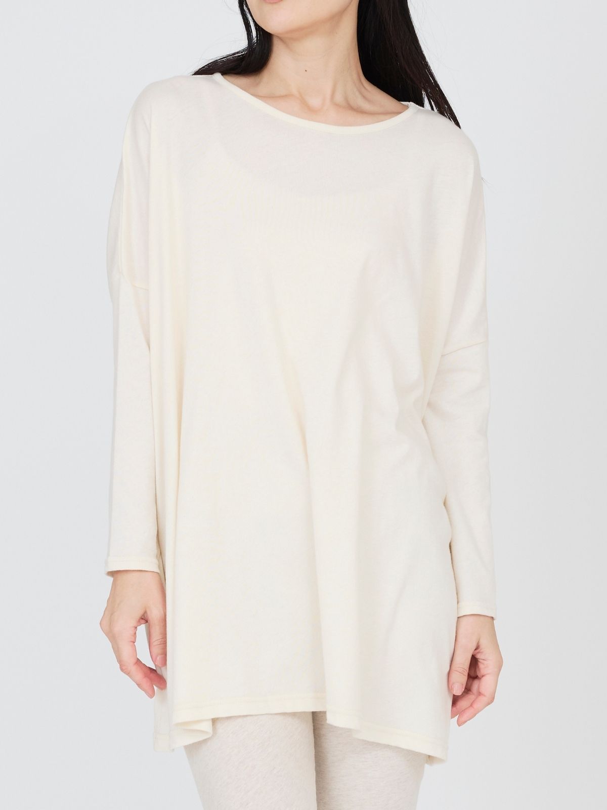 ファインニットワイドトップス ナチュラル