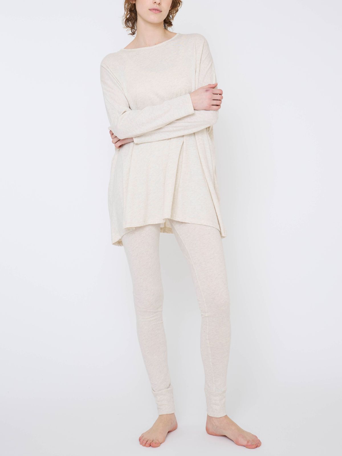 ファインニットレギンス　ライトグレー