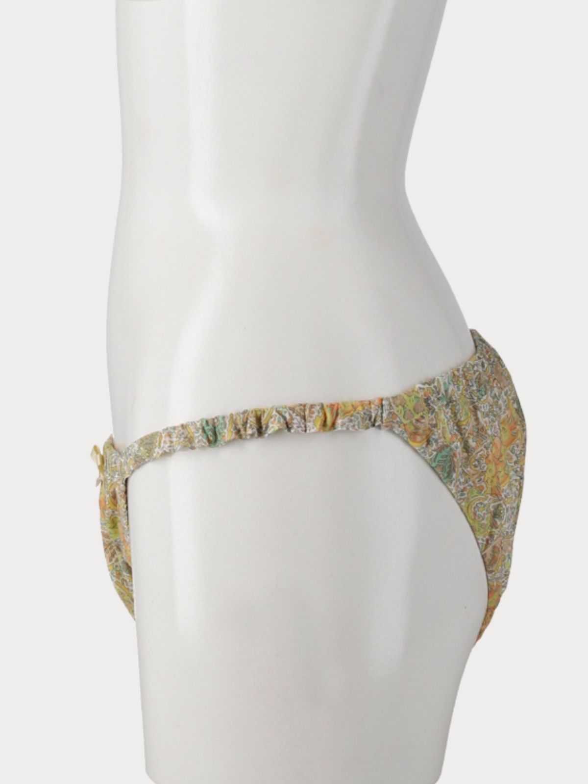 フラワーペイズリートライアングルブラ　イエロー 　