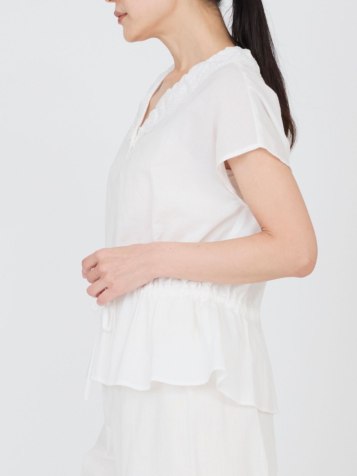 NEW｜クラシックローズレースブラウス ホワイト