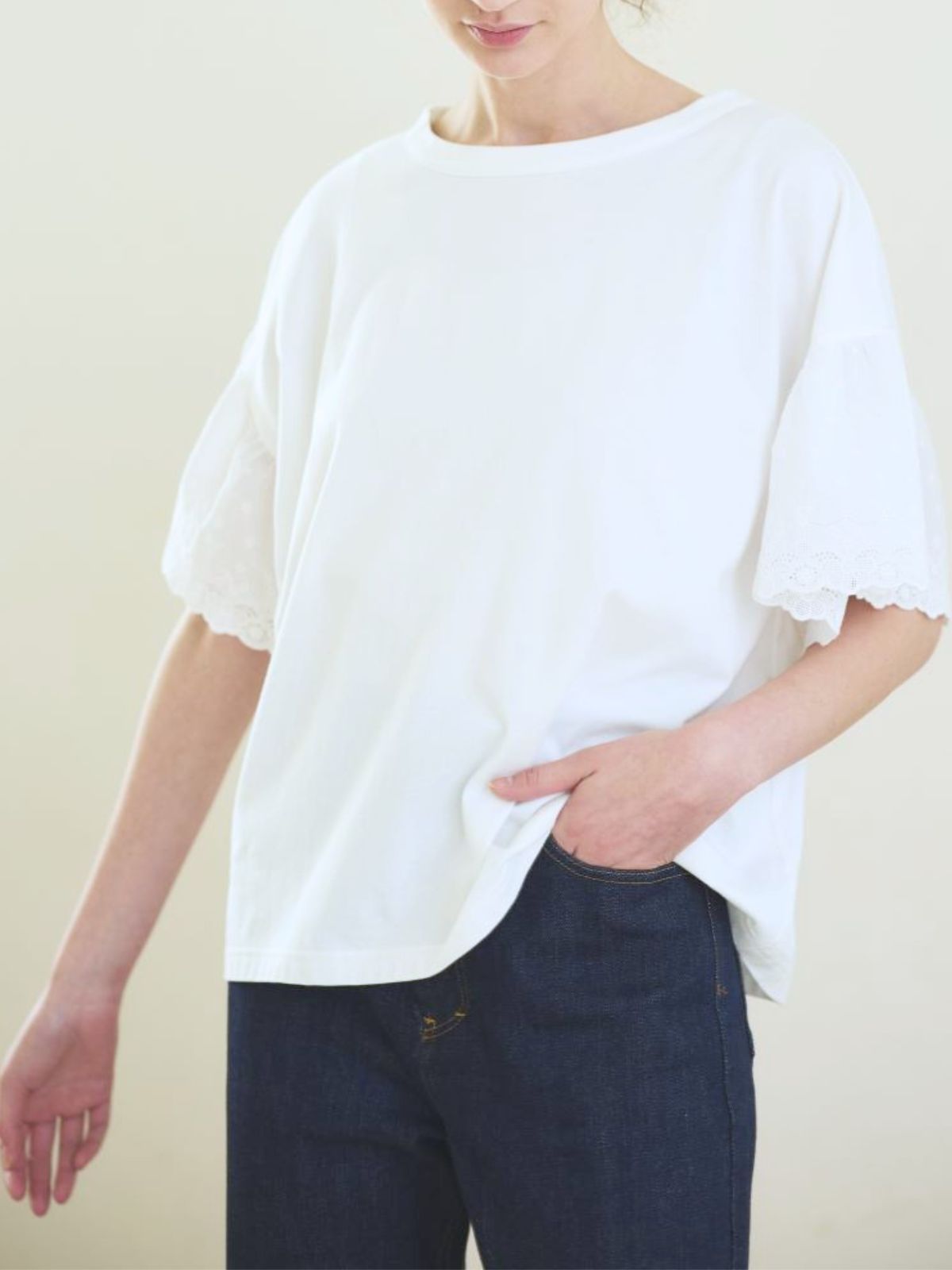 NEW｜【数量限定】ライラックレースTシャツ ホワイト