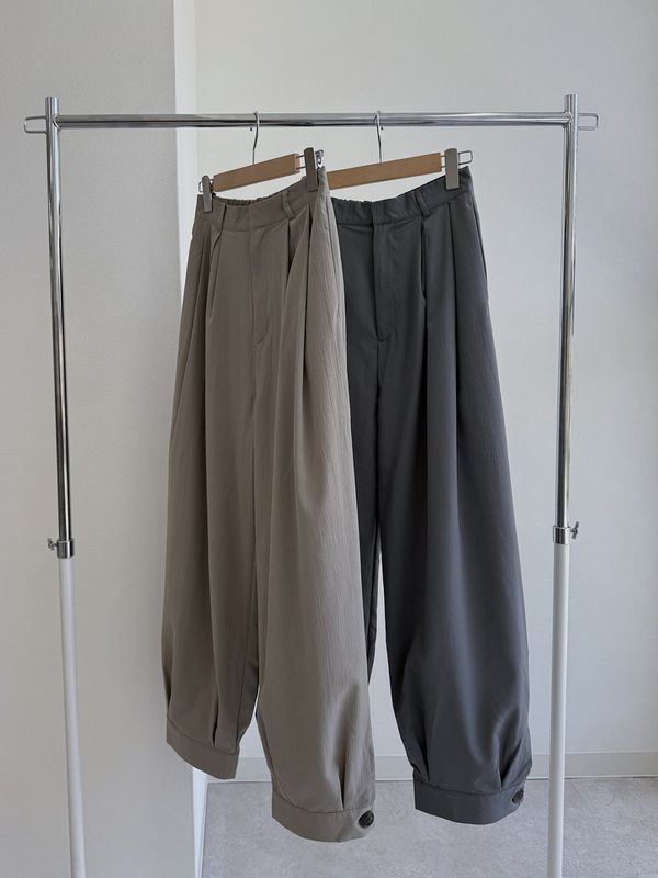 hem button crepe tuck PT