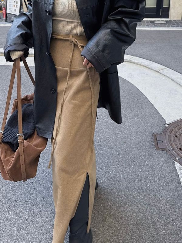 belt set side slit wool SK