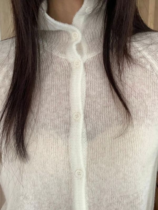 button neck arrange knit