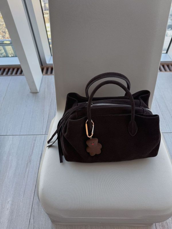 suede mini boston bag
