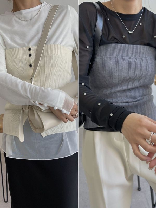2way lib knit bea bustier