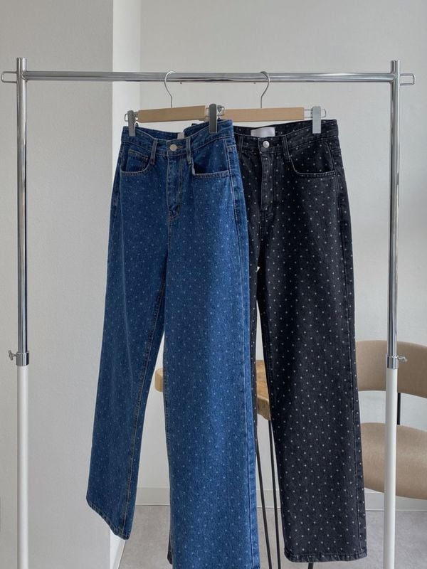 dot paint wash denim PT