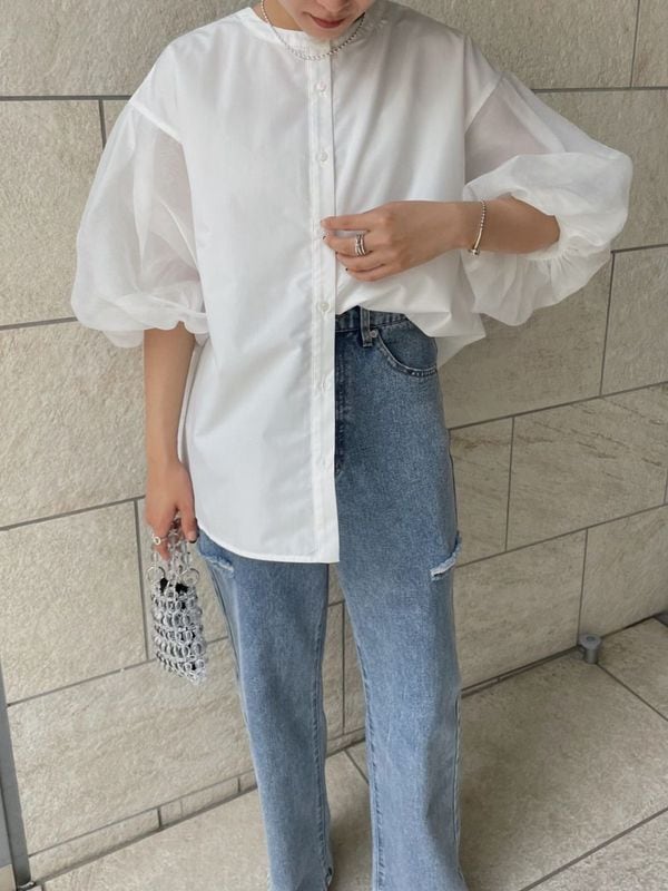 organdy balloon sleeve 2way BL