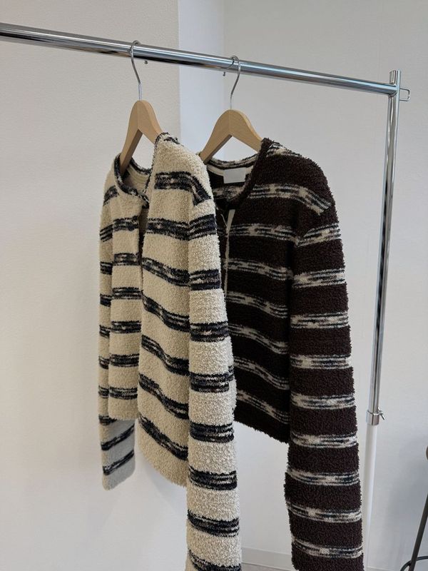 fleece jacquard cardigan