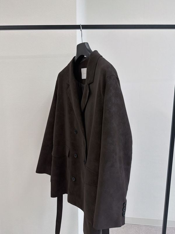 double front soft suede jacket