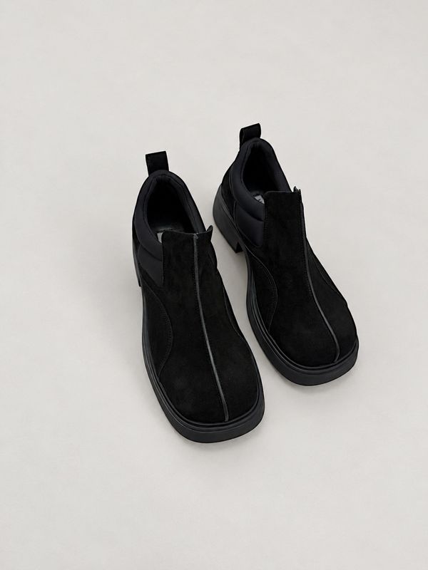 chunky sole suede short boots