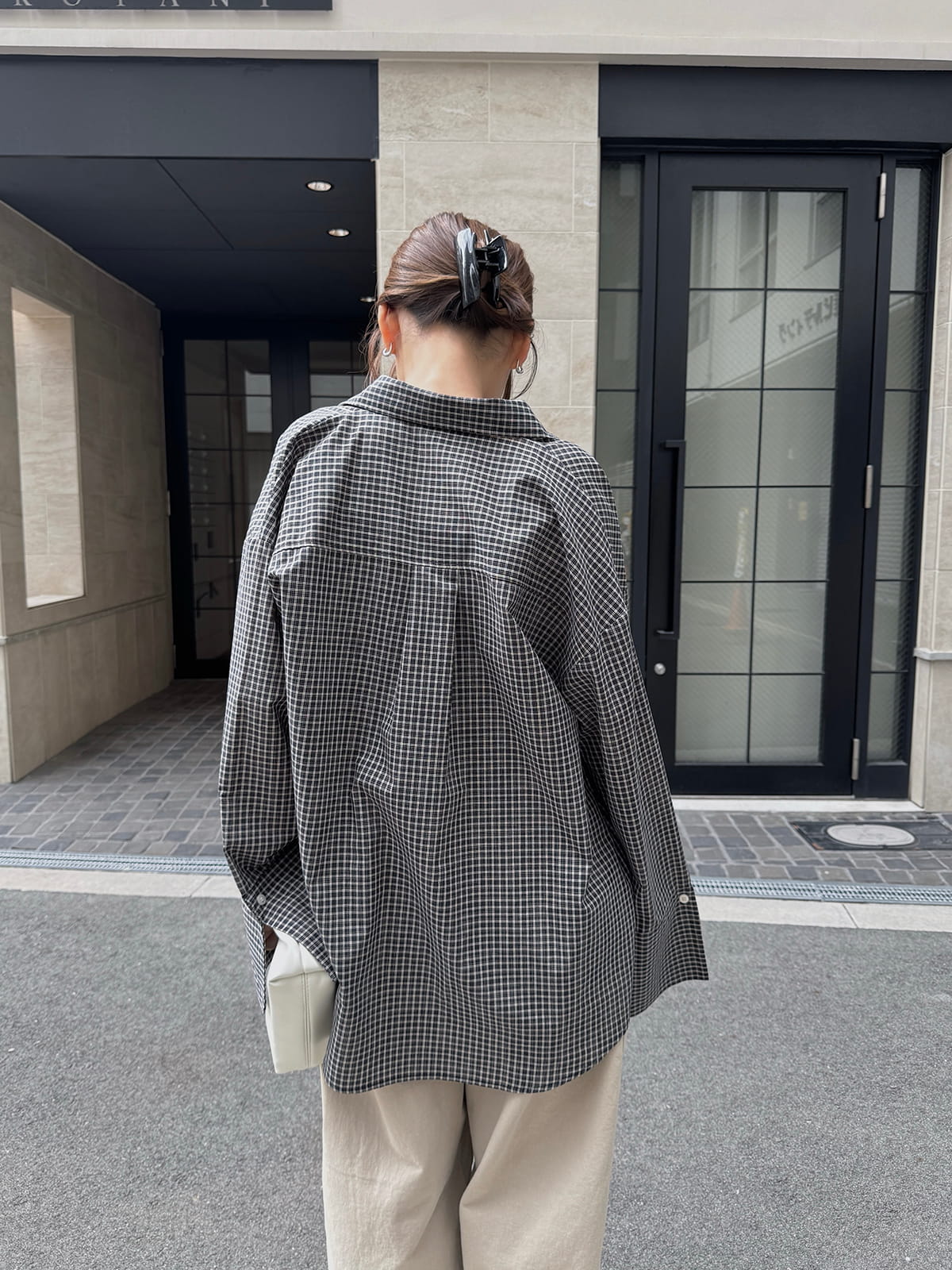 bigカフスチェックSH select MOCA（セレクトモカ） ブラウス シャツ ビックカフスグラフ
