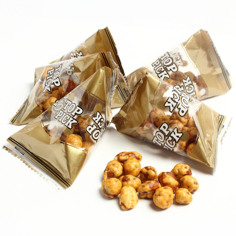 おつまみ豆テトラパック 1kg 5袋 ピリ辛醤油味の落花生豆菓子 個包装タイプ テトラパック 業務用大袋 個包装 おつまみ豆テトラパック 豆菓子専門店の南風堂