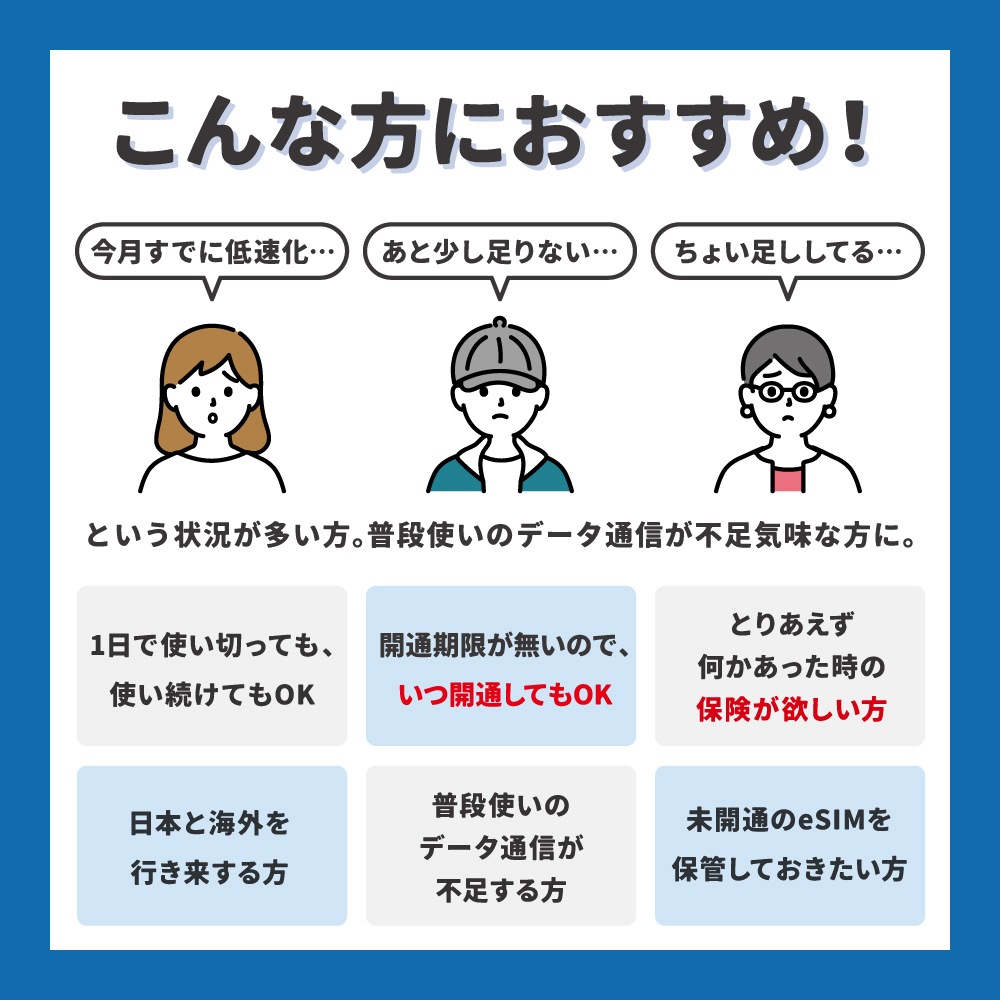 【日本国内向け】追加リチャージができるCALENDAR eSIMプリペイドプラン期間内使い切りプラン [Jプラン]【eSIM】