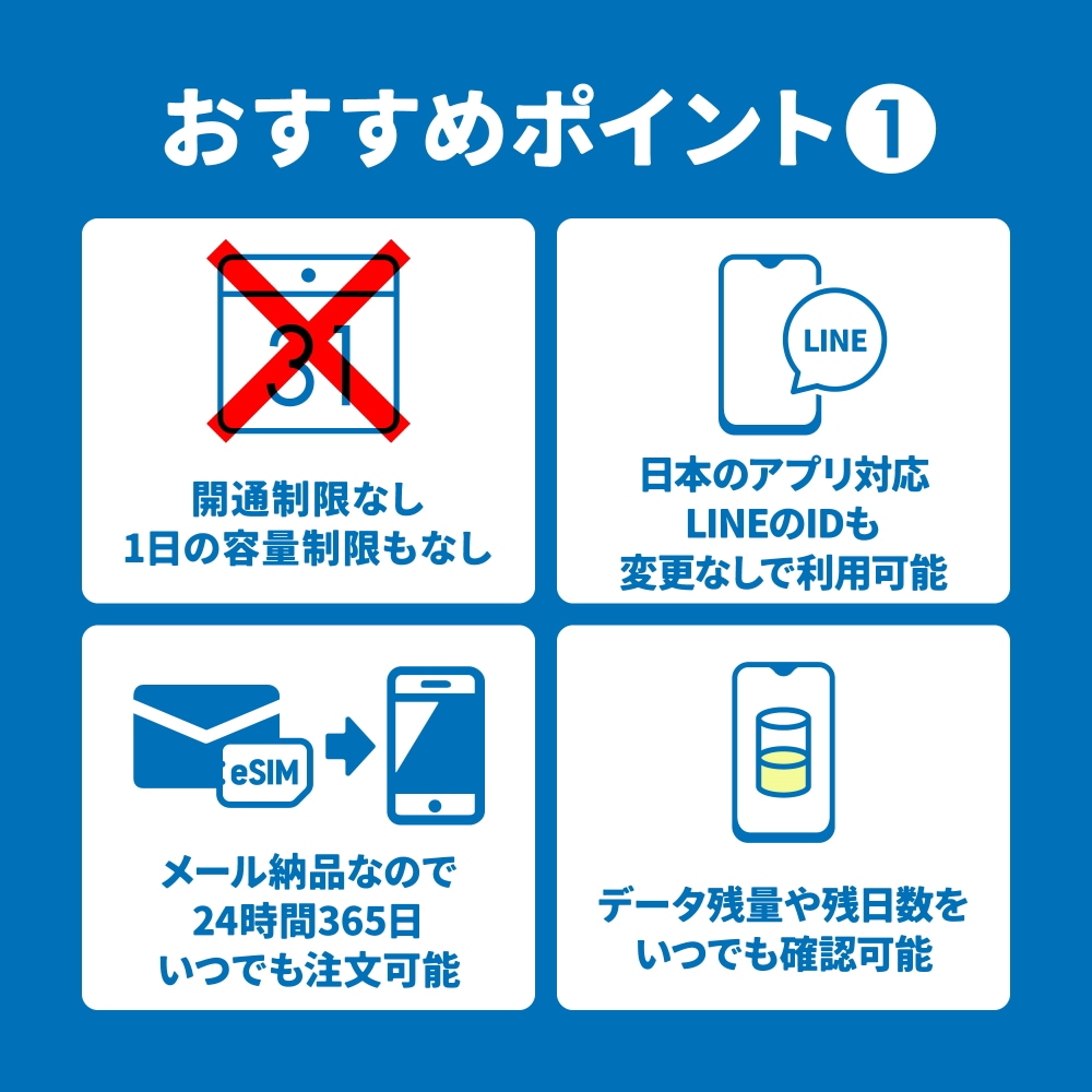 【日本国内向け】追加リチャージができるCALENDAR eSIMプリペイドプラン期間内使い切りプラン [Jプラン]【eSIM】