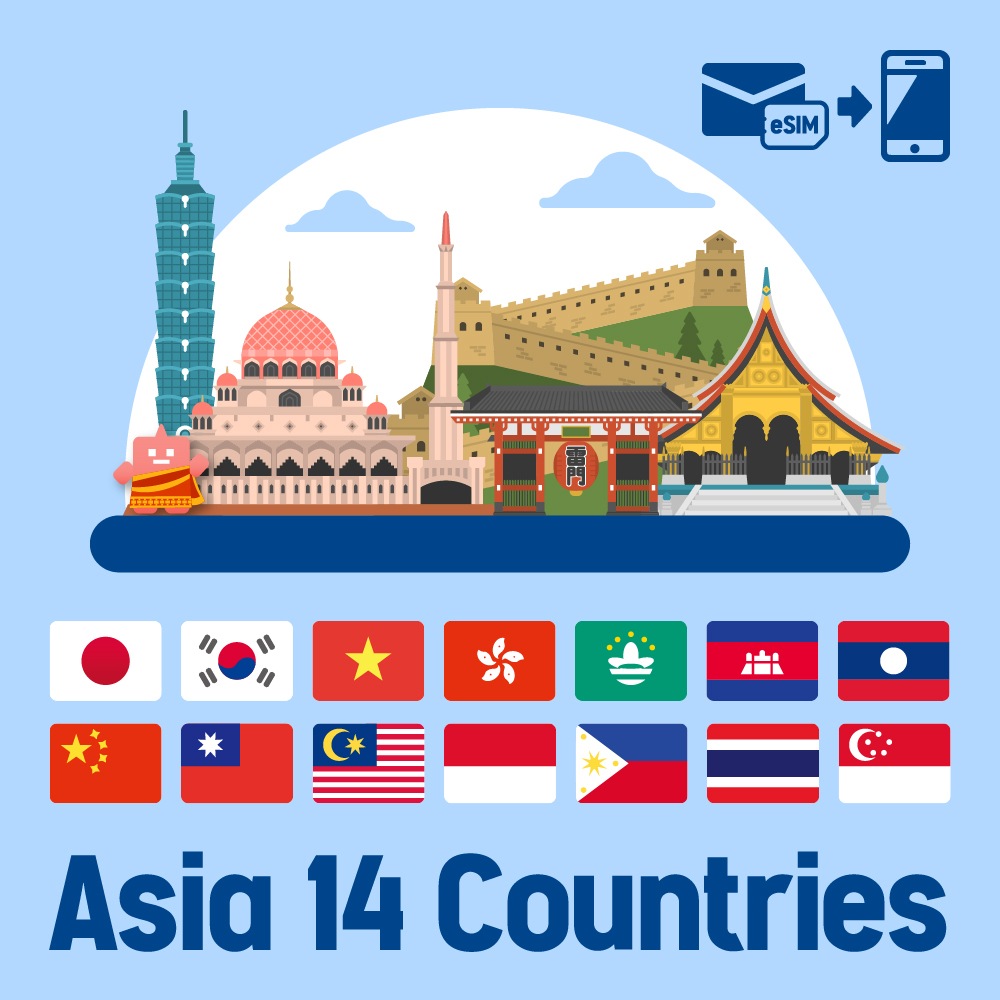 【eSIM】アジア14ヶ国で使えるプリペイドeSIM/DAYプラン