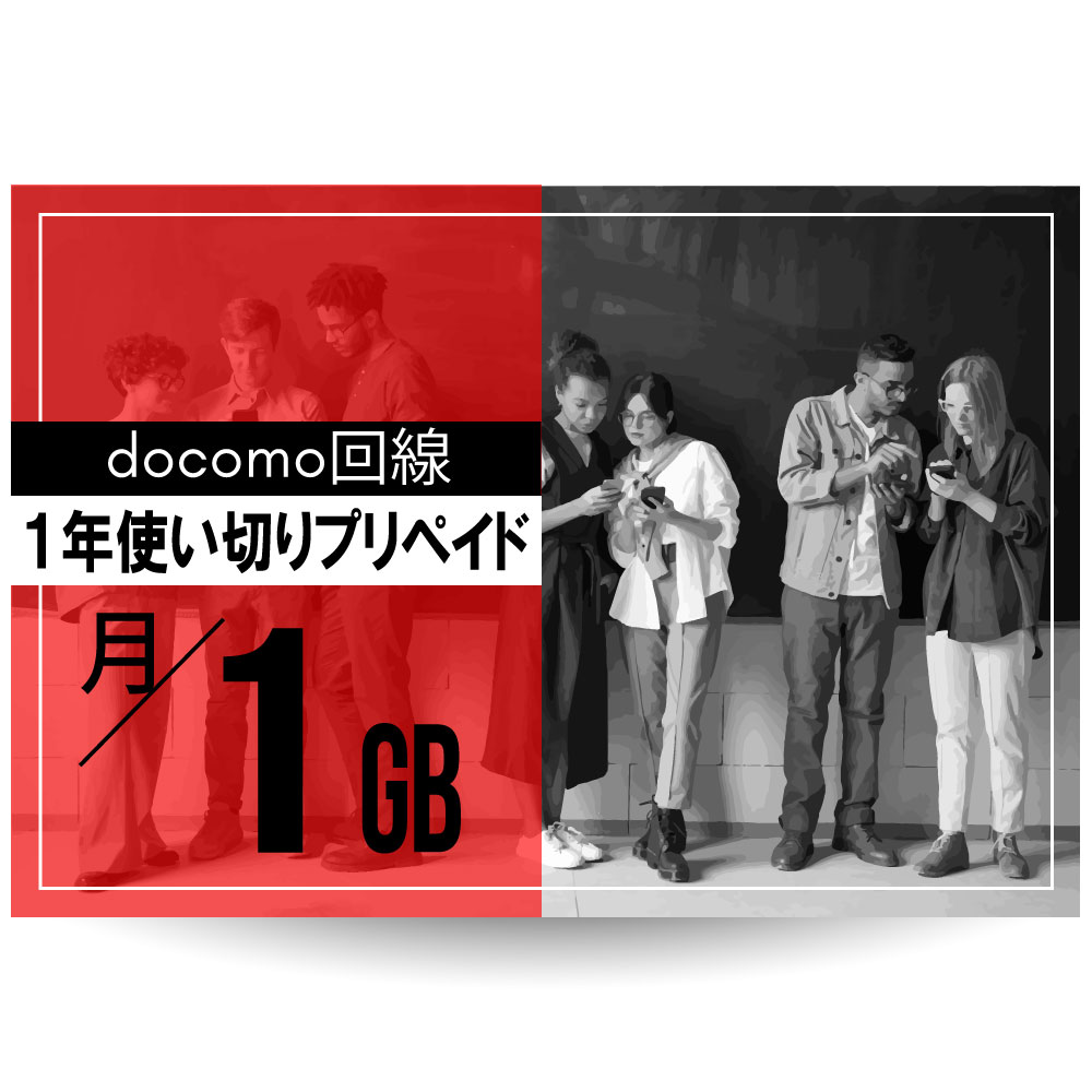 CALENDAR SIMカード docomo回線1年プリペイドSIMカード 月/所定容量プラン[Jプラン]