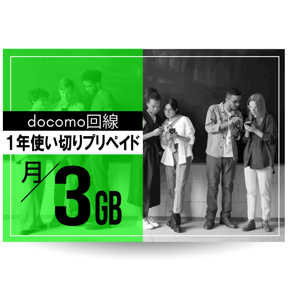 CALENDAR SIMカード docomo回線1年プリペイドSIMカード 月/所定容量プラン[Jプラン]