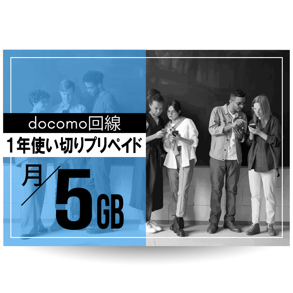 CALENDAR SIMカード docomo回線1年プリペイドSIMカード 月/所定容量プラン[Jプラン]
