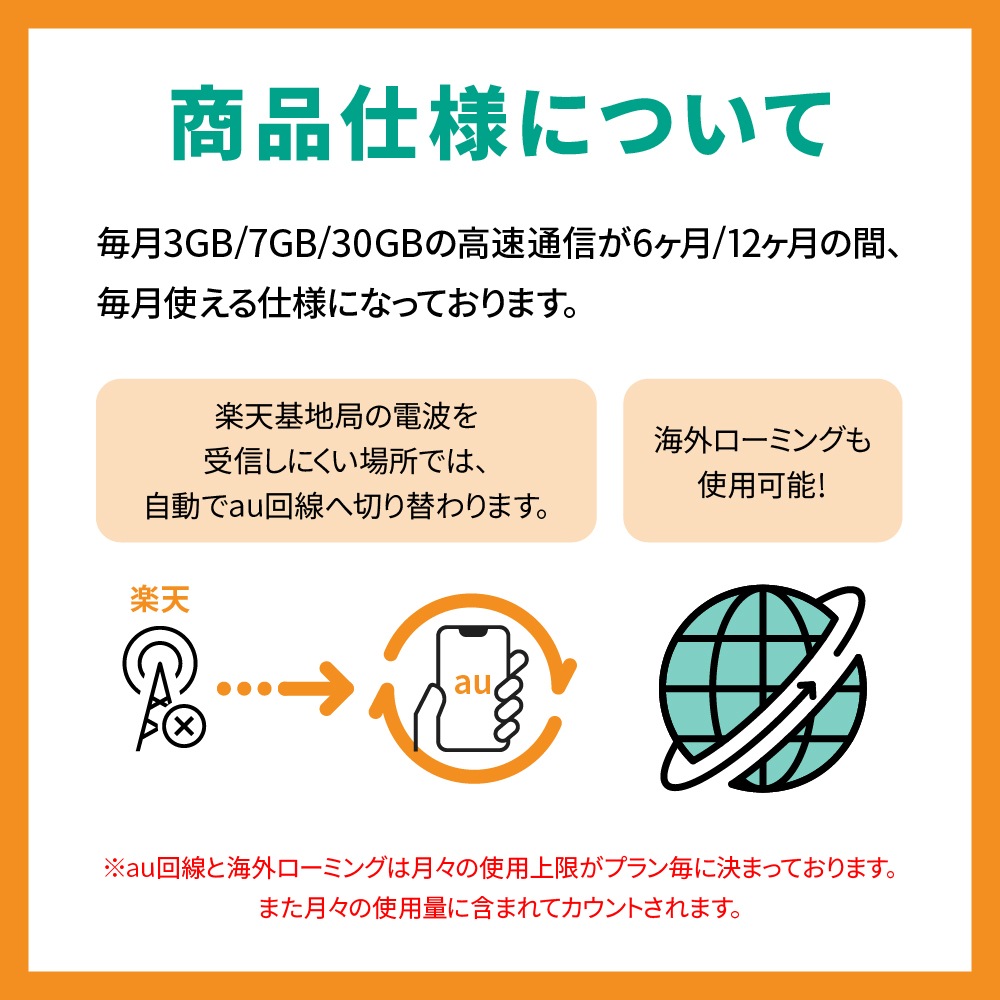【eSIM】CALENDAR 6ヶ月プリペイドeSIM 月間7GBプラン[楽天回線/au回線/国際ローミング対応]【SMS認証可能】