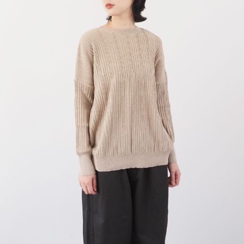 NARU(ナル) 綿コーマ ワイドリブ 2WAYセーター 650741