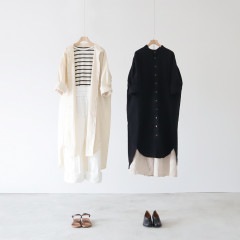 新色入荷!NARU(ナル) シワシワシャツワンピース 641812