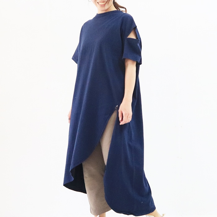 Naru ナル 16 1ラフィー天竺ファスナーワンピース All Items Naru Online Store ナル オンラインストア