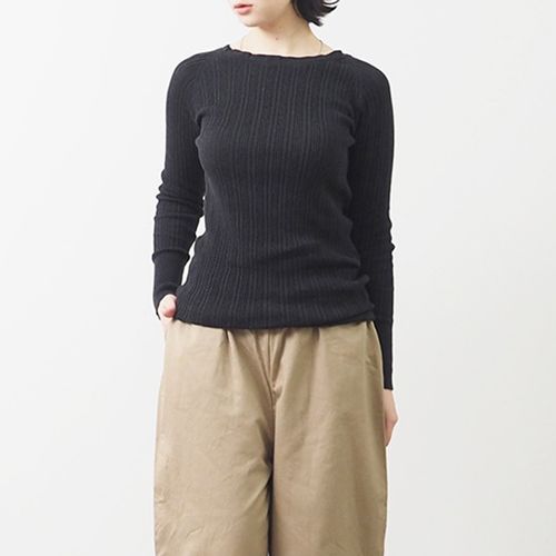 NARU(ナル) コットンランダムリブニットボートネック 650700