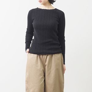 NARU(ナル) コットンランダムリブニットボートネック 650700