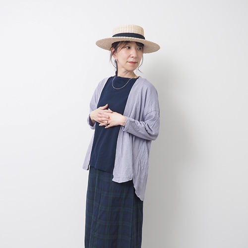 NARU(ナル) ムラ糸リサイクル天竺カーディガン 649056