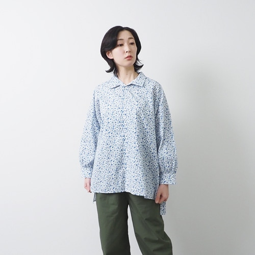 NARU(ナル) アンティークフラワーブロード オープンカラーシャツ 654925　